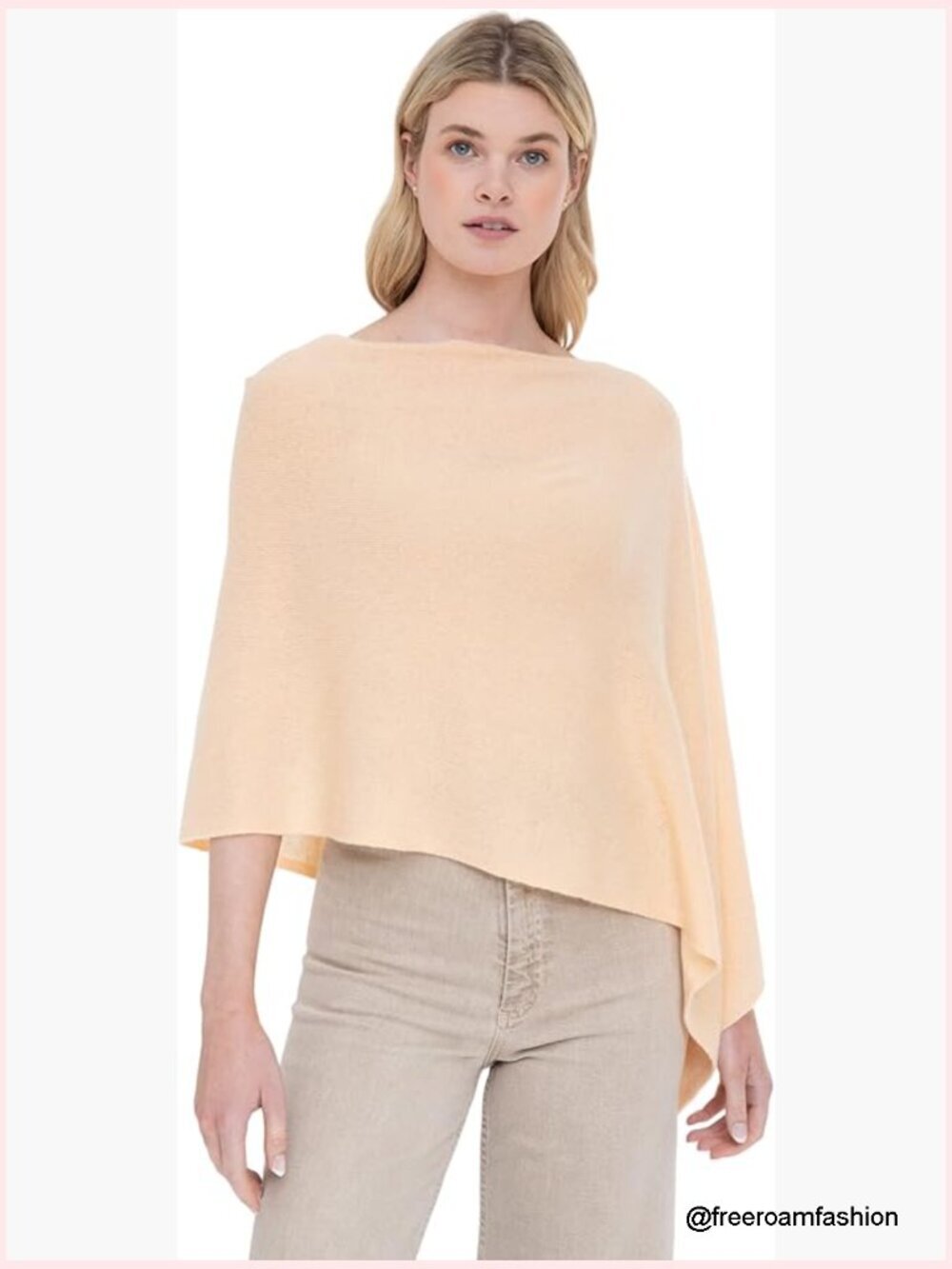 100% Cashmere Dress Topper Poncho - Luxury Wrap Shawl Cape